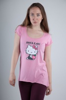 Футболка Hello Kitty сидит розовая Футболка Hello Kitty сидит розовая